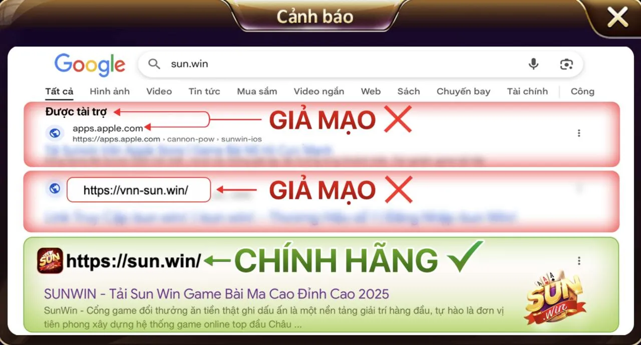 Chỉ có Sun.win mới là Sunwin thật – Tránh giả mạo 3 Truy cập Sunwin thật an toàn